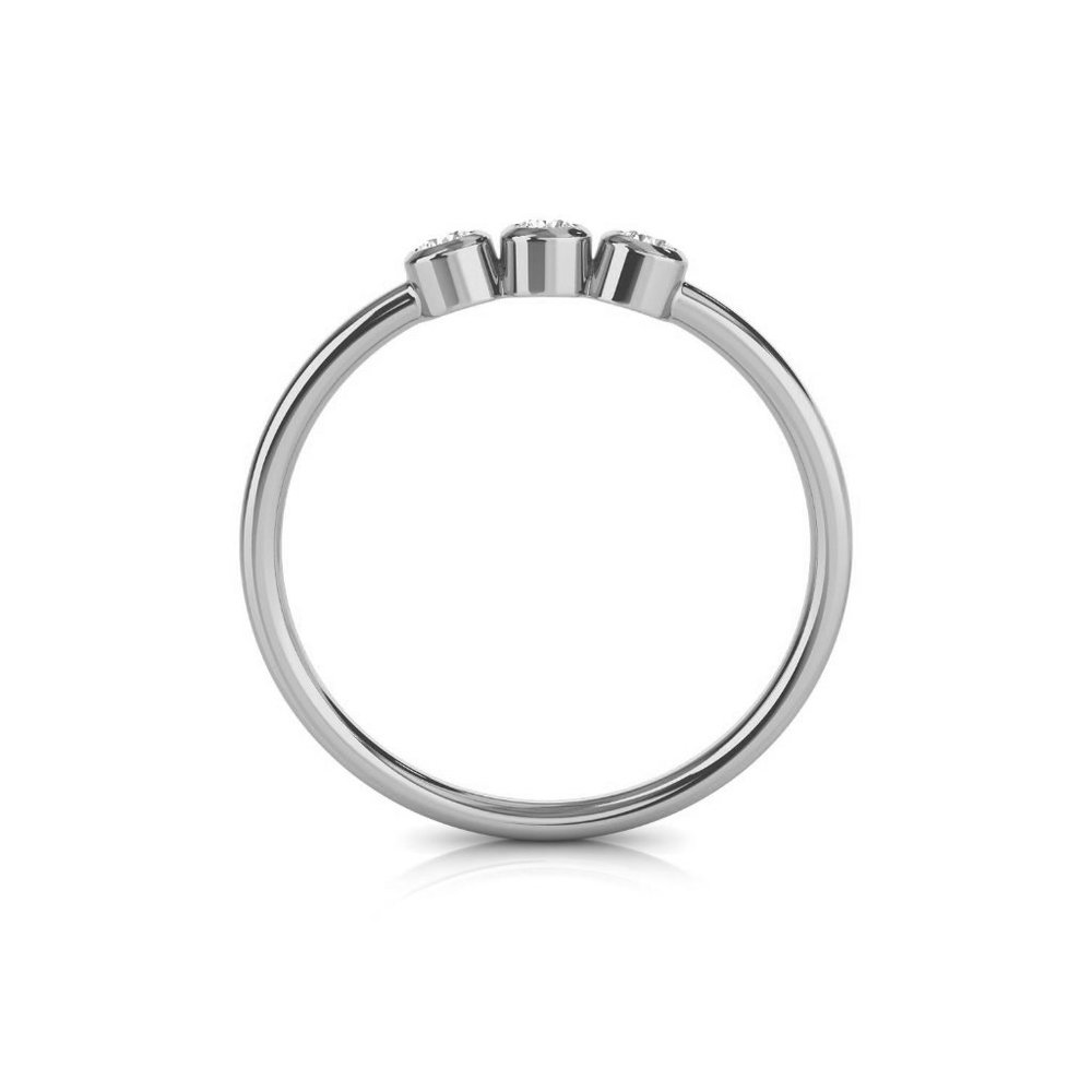 14k White Gold Trilogy Diamond Stackable Ring - image 5
